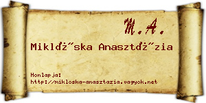 Miklóska Anasztázia névjegykártya